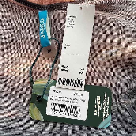 Jaded London Swim Sunset Dreamer Sheer Backless Mini Dress Medium Swim Cover Up - Picture 9 of 10